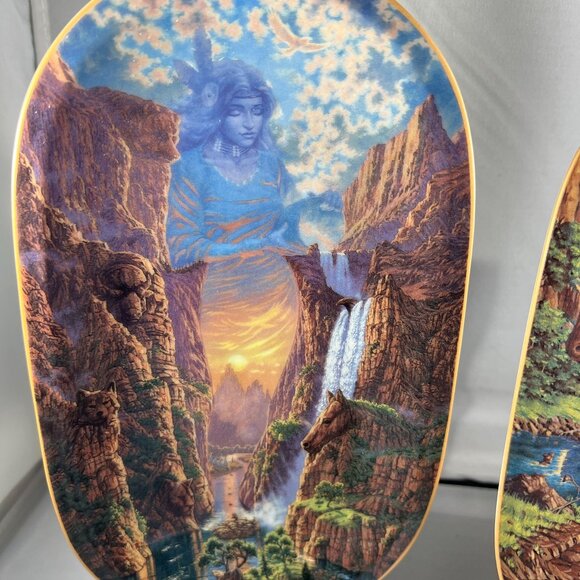 4 Plates Bradford Exchange - Embraced By The Spirit - Native American Inspired - Picture 2 of 10